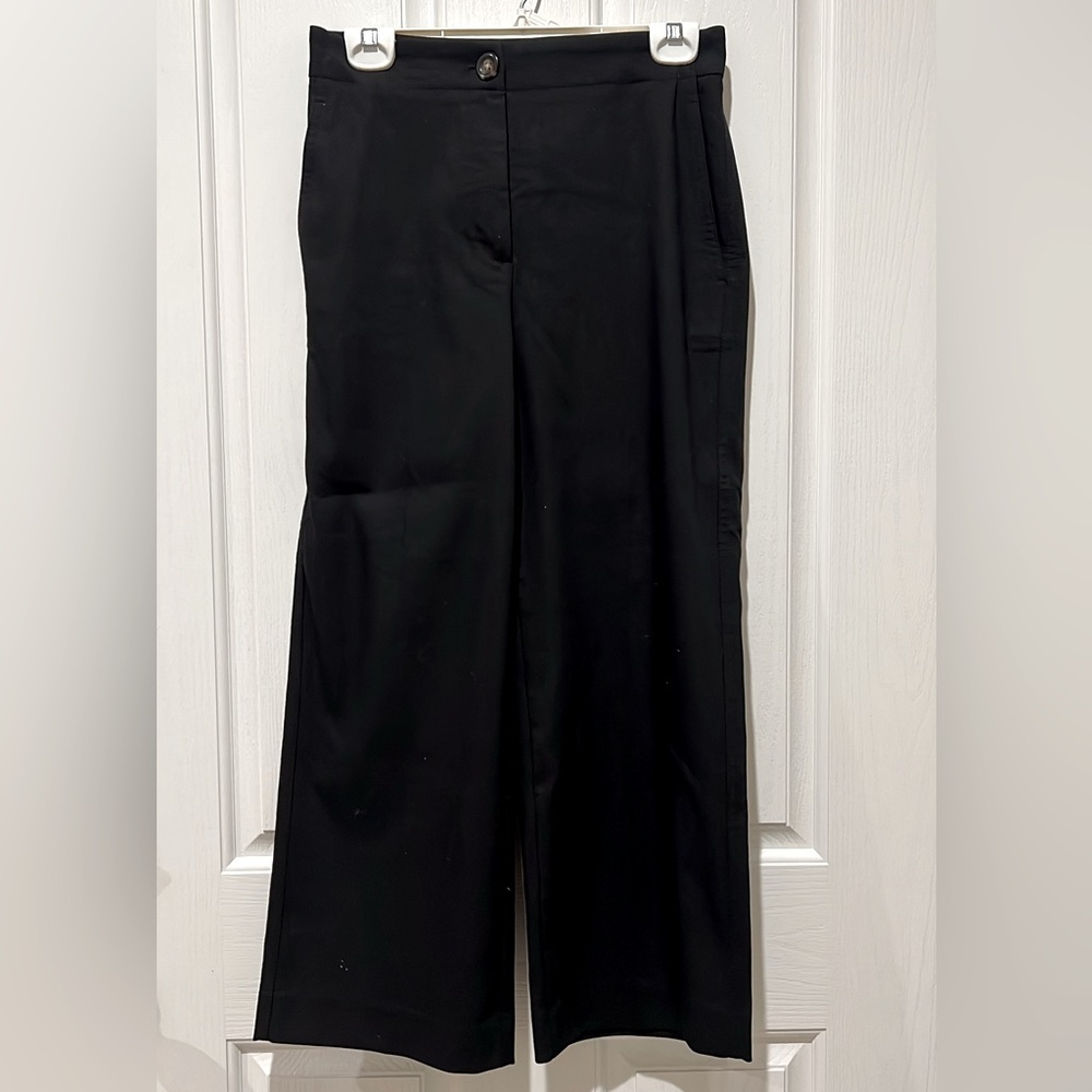 NWT Ann Taylor The Wide Leg Crop BLACK SIZE 2